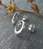 Crescent Moon And Pentagram Post Earrings | woot & hammy