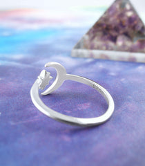 Crescent Moon and Star Toe-Midi-Knuckle Ring, Adjustable | Woot & Hammy