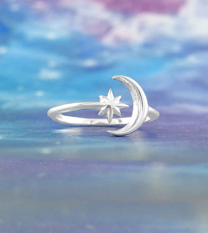 Crescent Moon and Star Ring, 9