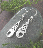 Celtic Triquetra Knot With Crescent Moon Drop Earrings | woot & hammy