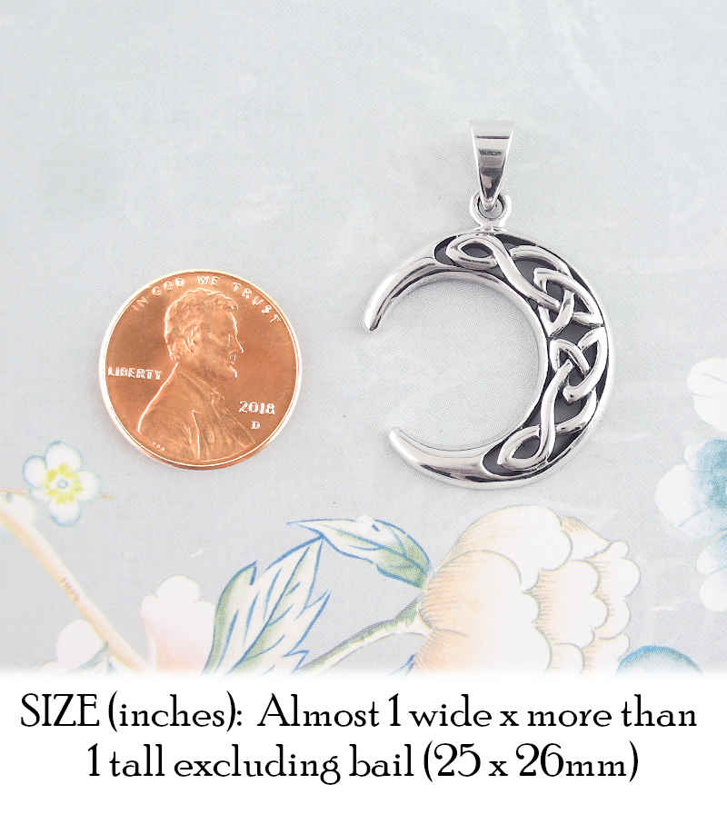 Crescent Moon With Celtic Knots Pendant | Woot & Hammy