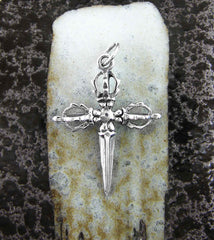 Cross-Shaped Dagger With Crowns Pendant | Woot & Hammy