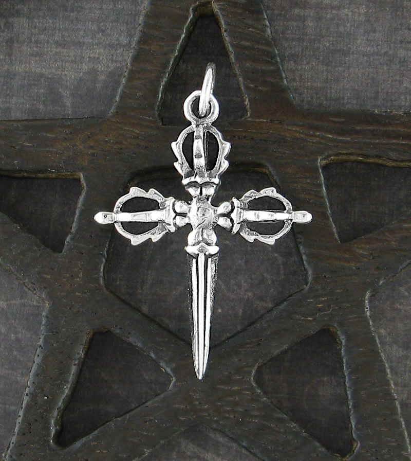 Dague En Forme De Croix Avec Pendentif Couronnes