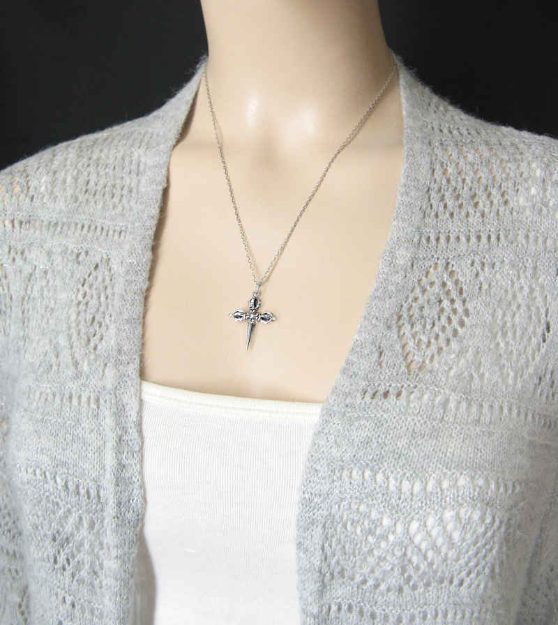 Cross-Shaped Dagger With Crowns Pendant | Woot & Hammy