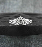 Cut-Out Pentagram With Celtic Knots Ring