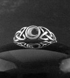Crescent Moon With Celtic Knots Ring