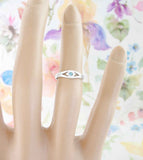 Aquamarine Crystal Glass Eye Toe Midi Ring, Adjustable | Woot & Hammy