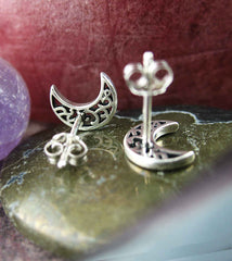 Cut-Out Filigree Crescent Moon Post Earrings | woot & hammy