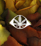Cut-Out Marijuana Pot Leaf Ring