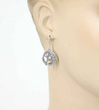 Oak Leaf Pentacle Pentagram Drop Earrings Nature Woodland Sterling Silver