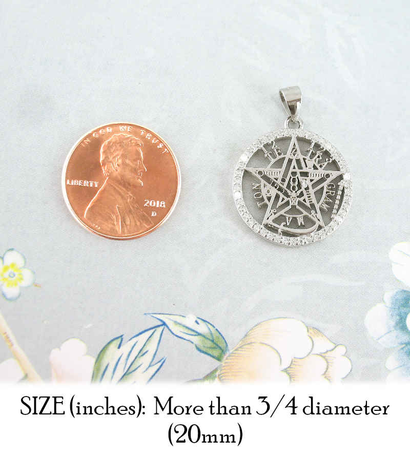 Tetragrammaton Pentacle Pendant With CZ Simulated Diamonds | woot & hammy