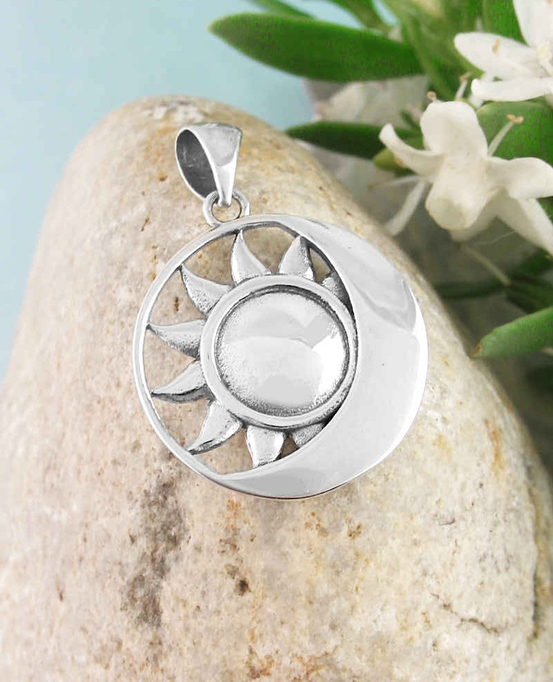 Domed Sun and Crescent Moon Pendant | Woot & Hammy