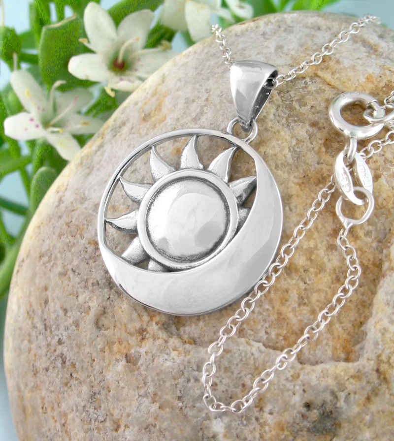 Domed Sun and Crescent Moon Pendant | Woot & Hammy