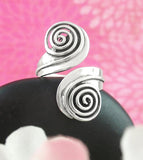 Cutout Double Spiral Adjustable Wrap Ring