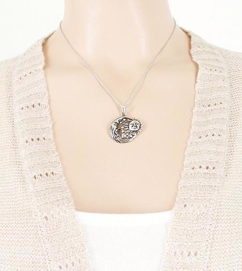 Flying Sun and Moon Necklace - woot & hammy