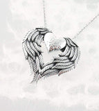 Love of Angels Heart-Shaped Wings Necklace - woot & hammy