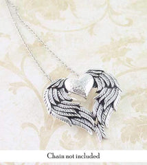 Love of Angels Heart-Shaped Wings Necklace - woot & hammy