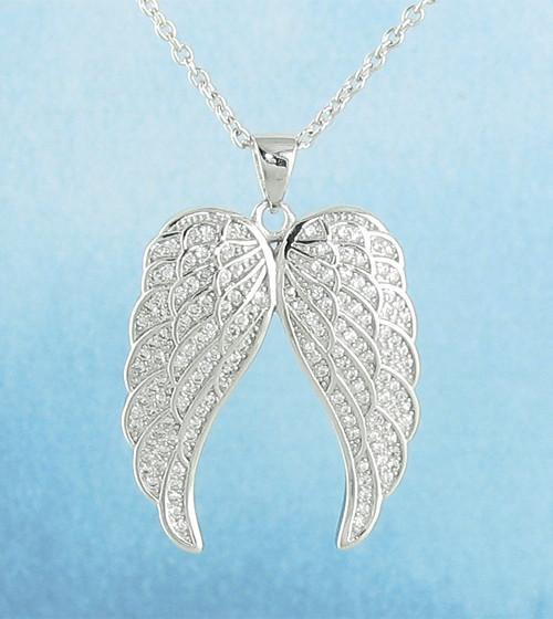 Sparkling Pair of Angel Wings Necklace - woot & hammy