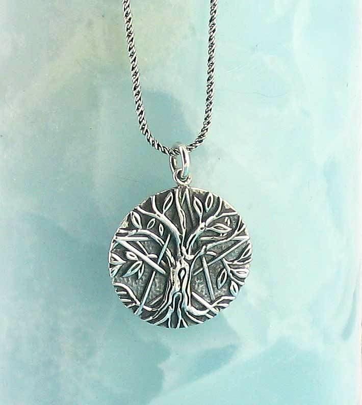 Antiqued Tree of Life Pentacle Necklace - woot & hammy