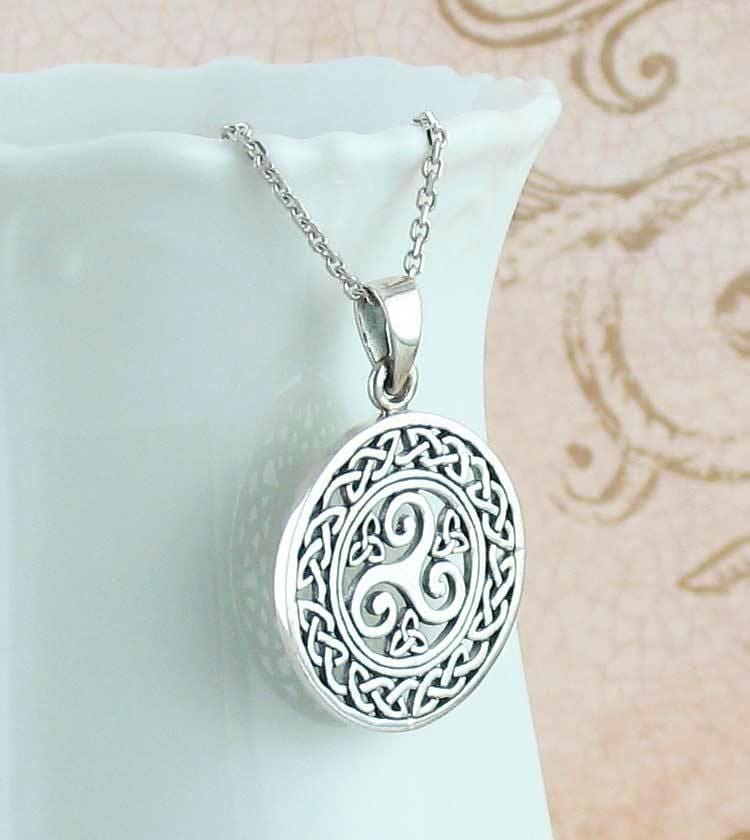 Celtic Triple Spiral Triskele Pendant Sterling Silver – woot hammy
