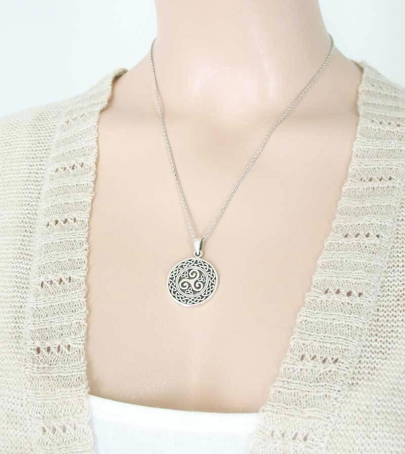 Celtic Triple Spiral Necklace - woot & hammy