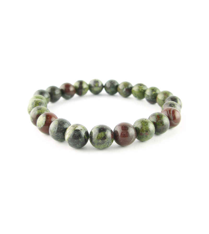 Natural Dragon Blood Jasper Beaded Stretch Bracelet | woot & hammy