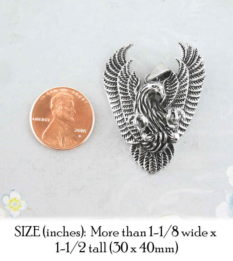 Dramatic Eagle With Talons and Unfurled Wings Pendant | Woot & Hammy