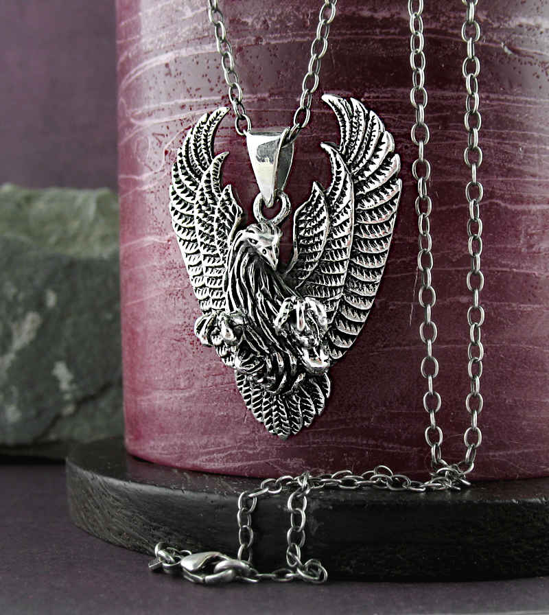 Dramatic Eagle With Talons and Unfurled Wings Pendant | Woot & Hammy