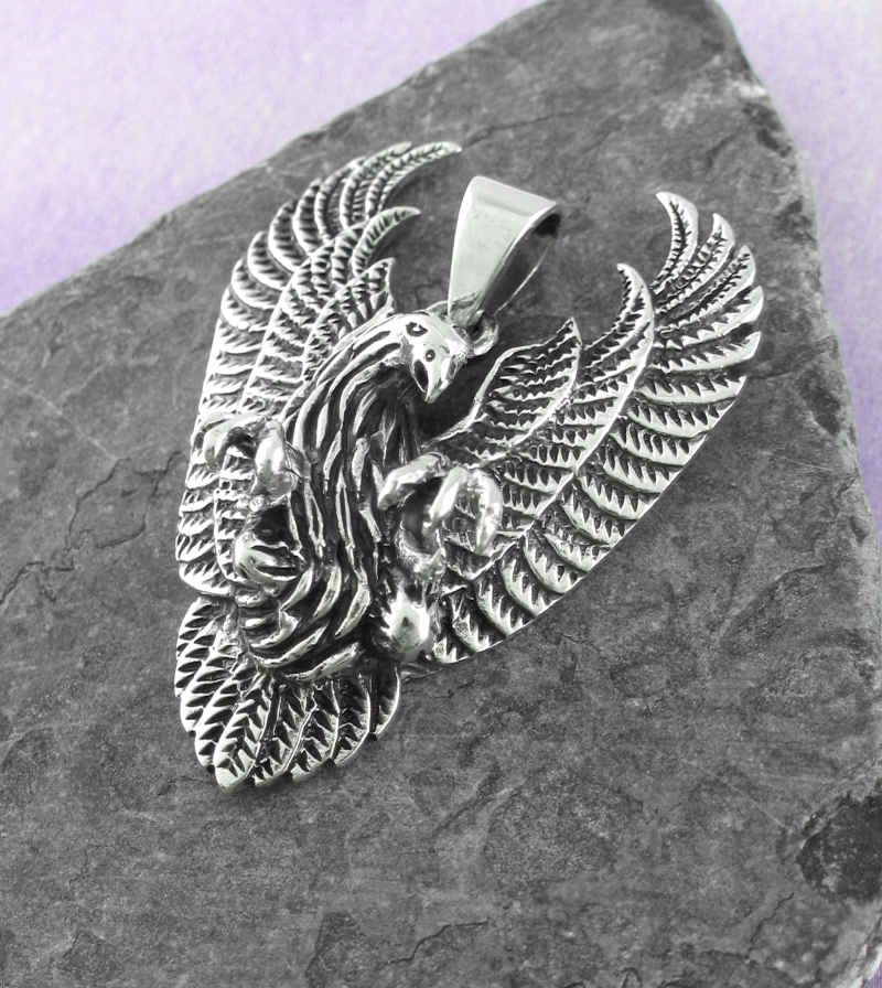 Dramatic Eagle With Talons and Unfurled Wings Pendant | Woot & Hammy