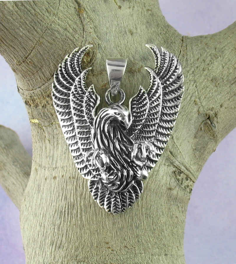 Dramatic Eagle With Talons and Unfurled Wings Pendant | Woot & Hammy