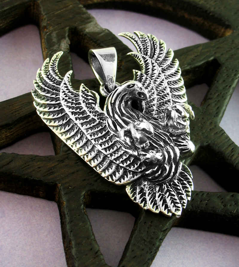 Dramatic Eagle With Talons and Unfurled Wings Pendant | Woot & Hammy