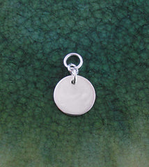 Small Engravable Circle Charm Sterling Silver