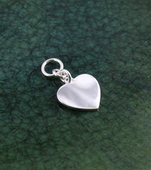 Small Engravable Heart Charm Sterling Silver 12 mm