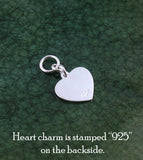 Small Engravable Heart Charm Sterling Silver 12 mm