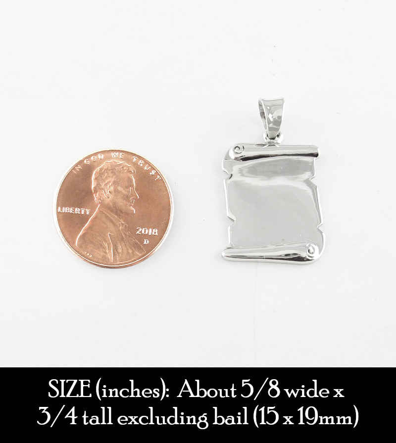 Engravable Miniature Old World Scroll Pendant | Woot & Hammy