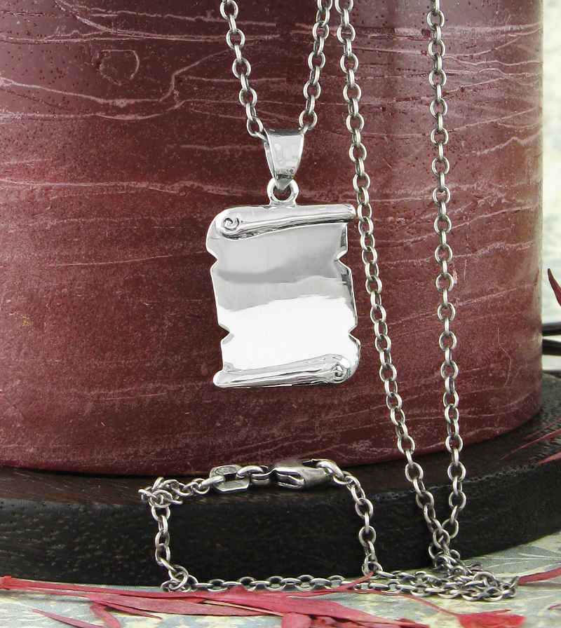 Engravable Miniature Old World Scroll Pendant | Woot & Hammy