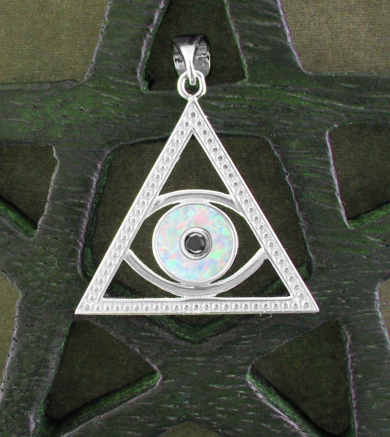 Eye of Providence With Lab Opal And CZ Pendant | Woot & Hammy