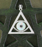 Eye of Providence Pendant with Lab Opal and CZ
