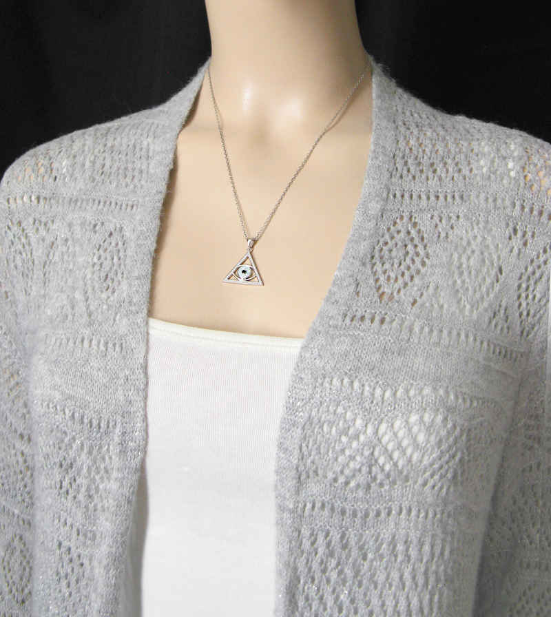 Eye of Providence With Lab Opal And CZ Pendant | Woot & Hammy