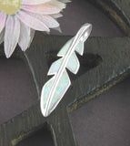 Feather With Lab Opal Infill Pendant