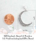 Crescent Moon With Decorative Spirals and Swirls Pendant | Woot & Hammy