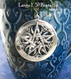 Großer 3,8 cm großer keltischer Pentagramm-Anhänger mit fünf Halbmonden, handgefertigt