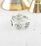 Five Pentacles Cut-Out Toe Midi Ring, Adjustable | Woot & Hammy