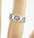 Five Pentacles Cut-Out Toe Midi Ring, Adjustable | Woot & Hammy