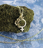 Tiny Feminist Symbol Pendant Charm Necklace Pro Choice Roe v Wade Women's Abortion Rights Jewelry Female Pride Woman Girl Power Feminism