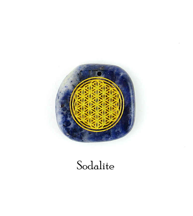 Natural Worry Stone With Inscribed Flower of Life Symbol  | woot & hammy