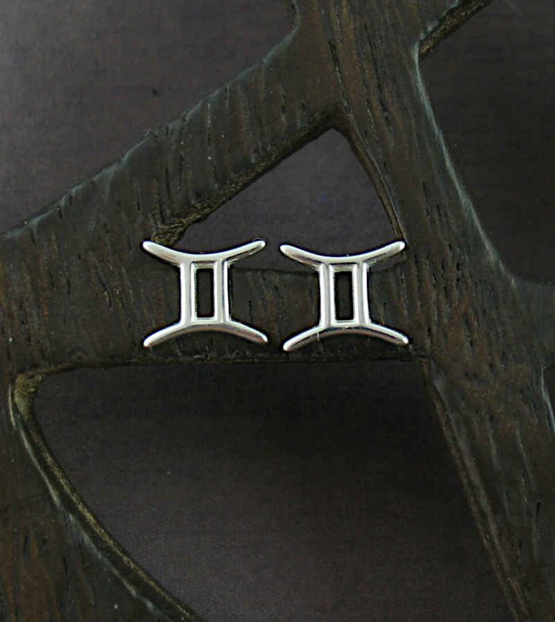 Gemini Twins Third Zodiac Symbol Post Earrings | woot & hammy