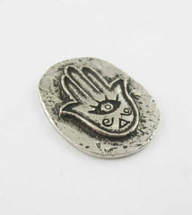 Hamsa Hand Lead-Free Pewter Pocket Stone