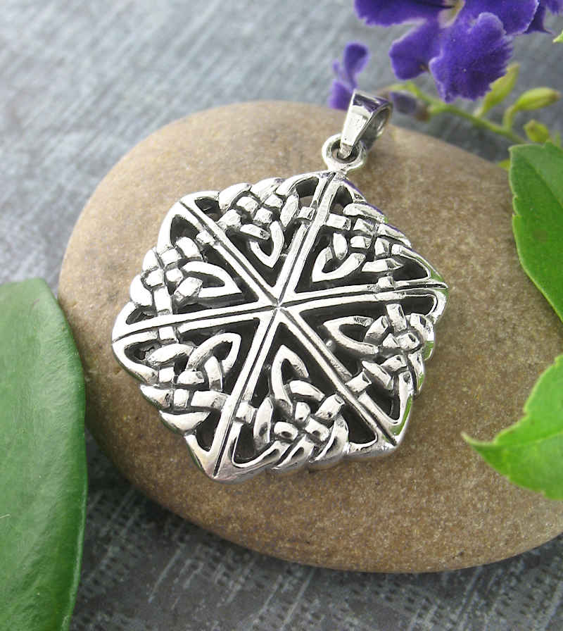 Celtic Hexagon Knot Pendant Triangle Sterling Silver | Woot & Hammy