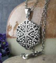 Celtic Hexagon Knot Pendant Triangle Sterling Silver | Woot & Hammy